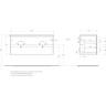 База под раковину подвесная BELBAGNO KRAFT-1200-2C-SO-2-RGB для раковины с двумя чашами, Rovere Galifax Bianco, 1200x460x500
